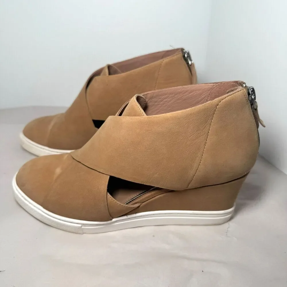 Linea Paolo Faith‎ Wedge Sneaker Tan Suede 7M Comfort Elegance City